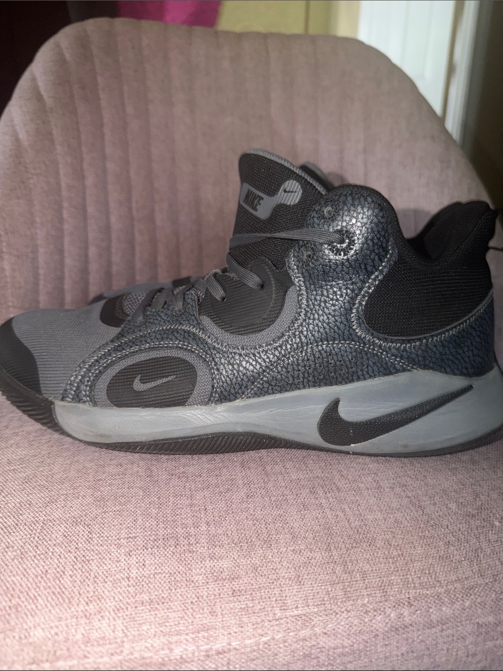Nike Dark Grey and Black High-Top Sneakers